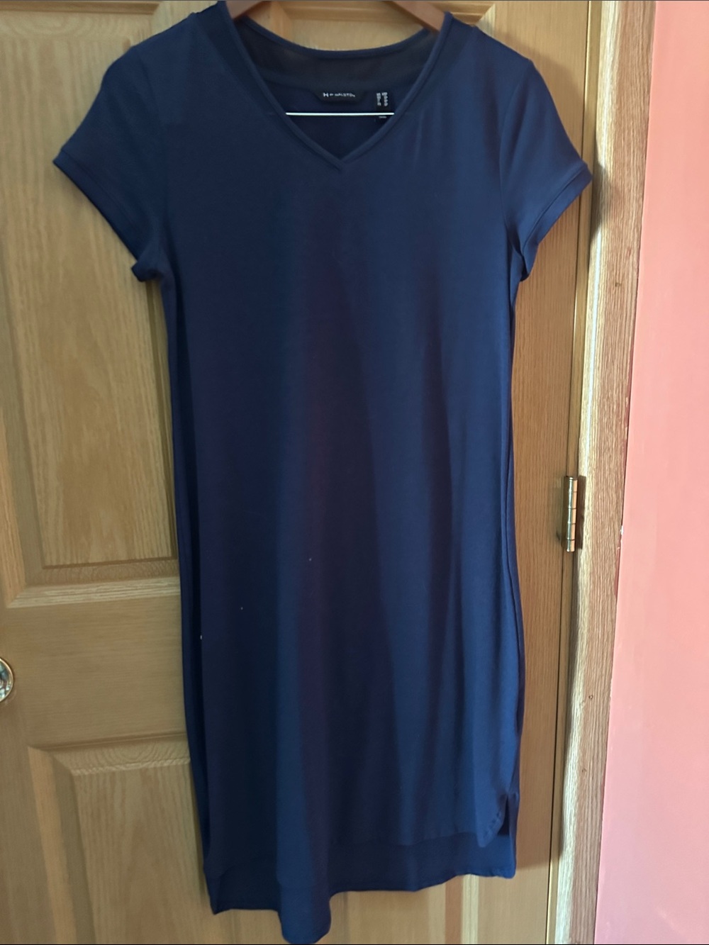 H by Halston Navy V-Neck Midi Dress